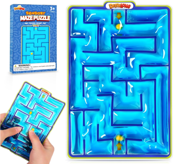 Sensory Toys Fidget Marble Maze - Gel Filled Sensory Items for Kids Children Teens Autism | Tactile Autistic Calming Toys for Preschool Classroom | Gifts Easter Basket Stuffers for Kids
