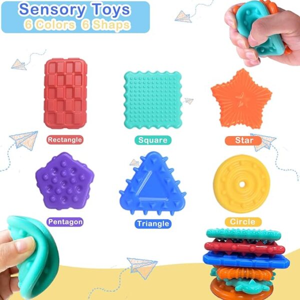 16 Pcs Squishy Sensory Fidget Toys for Kids Toddlers | Shape Learning Textured & Calming Sensory Toys for Autistic Children Special Needs | Squishy Sensory Toys for Autism, ADHD Brand: PSVLIOEY 4.8 4.8 out of 5 stars   (12) | Search this page - Image 3