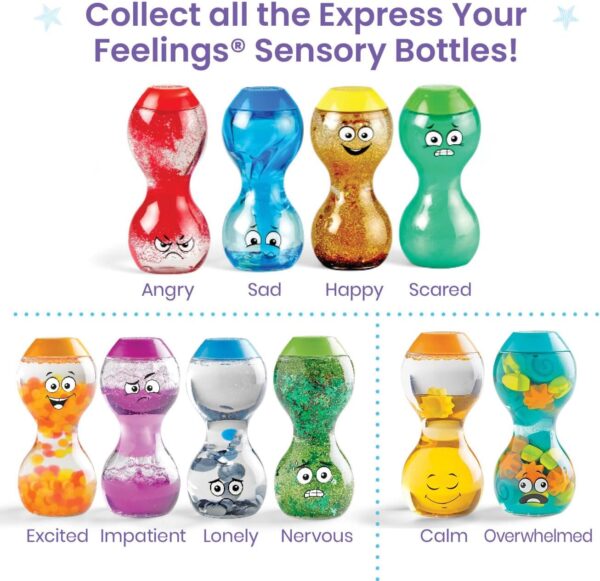 Express Your Feelings Sensory Bottles- Primary Emotions, Toddler Sensory Toys, Quiet Fidget Toys, Play Therapy Toys, Calm Down Corner Supplies, Calming Corner, Social Emotional Learning - Image 3