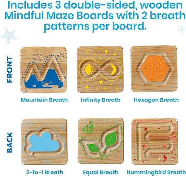hand2mind Wooden Mindful Maze Set, Tactile Sensory Toys, Sensory Board, Anxiety Relief Items, Mindfulness for Kids, Social Emotional Learning, Calming Corner Classroom, Calm Down Corner Supplies - Image 4