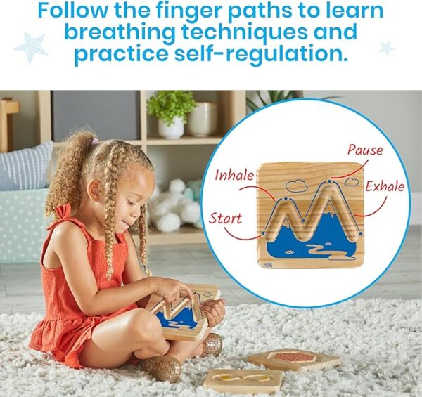 hand2mind Wooden Mindful Maze Set, Tactile Sensory Toys, Sensory Board, Anxiety Relief Items, Mindfulness for Kids, Social Emotional Learning, Calming Corner Classroom, Calm Down Corner Supplies - Image 2