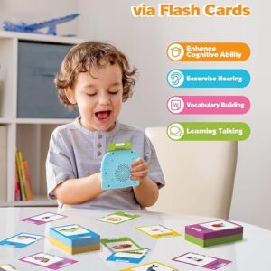 Talking Flash Cards for Toddlers 1 2 3 4 Year Olds, Montessori Language Learning with 224 Words, Pocket Speech Therapy and Autism Playthings, Children’s Sensory Educational Device
