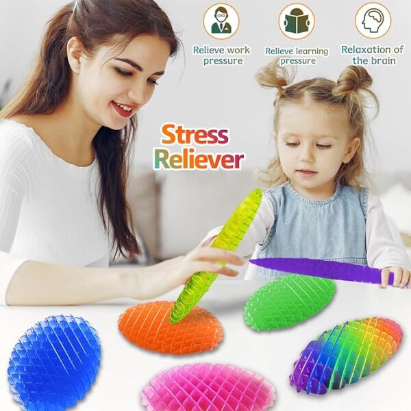 Fidget Worm Toy 7 PCS - Sensory Slug Fidget Toy,Multicolor Stress Relief Fidget Toys,Resistance Fidget Toys,Anxiety Relief Toys for Kids & Adults,Elastic Mesh Toys (7 Colors Packing) - Image 2
