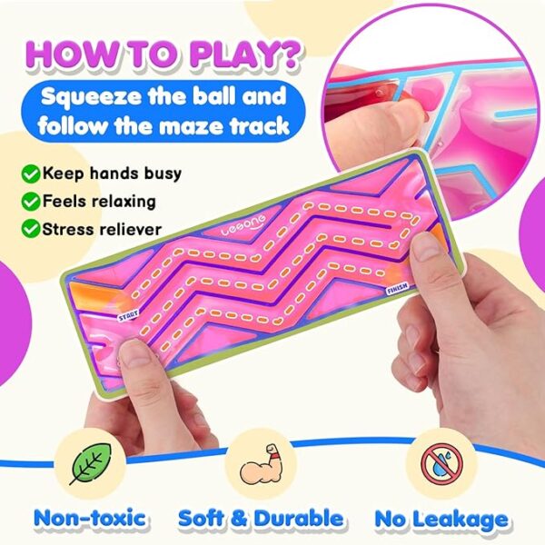 Squishy Sensory Fidget Autism Toys for Kids: Sensory Toys for Sepcial Need 6 Pack Maze - Quiet Fidget Sensory Filled Goo for Calming Down Classroom, Adult Office,Travel Essetial - Image 3