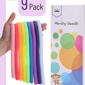 Mr. Pen- Monkey Noodle Fidget Toy, 9 Pack, Fidget Noodles, Stretchy Strings Fidget Toys, Sensory Noodles, Sensory Toys, Calming Toys, Sensory Fidget Toys, Stretchy Toys, Autism Toys