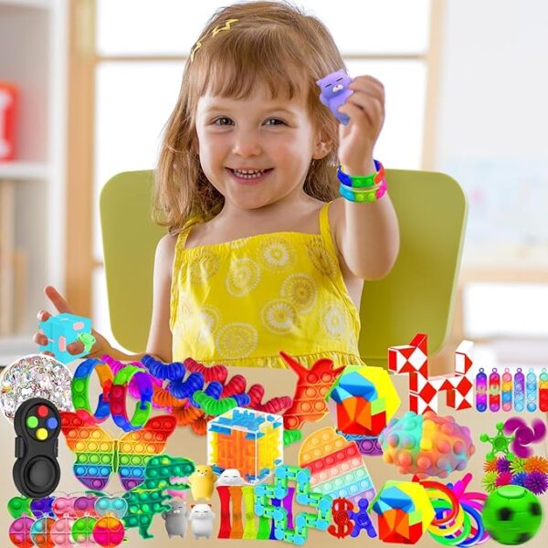 Fidget Toys, 120 Pack Fidgets Set Stocking Stuffers for Kids Party Favors Autism Sensory Toy Bulk Adults Kids Boys Girls Teens Stress Autistic ADHD Anxiety Carnival Treasure Classroom Prizes - Image 4