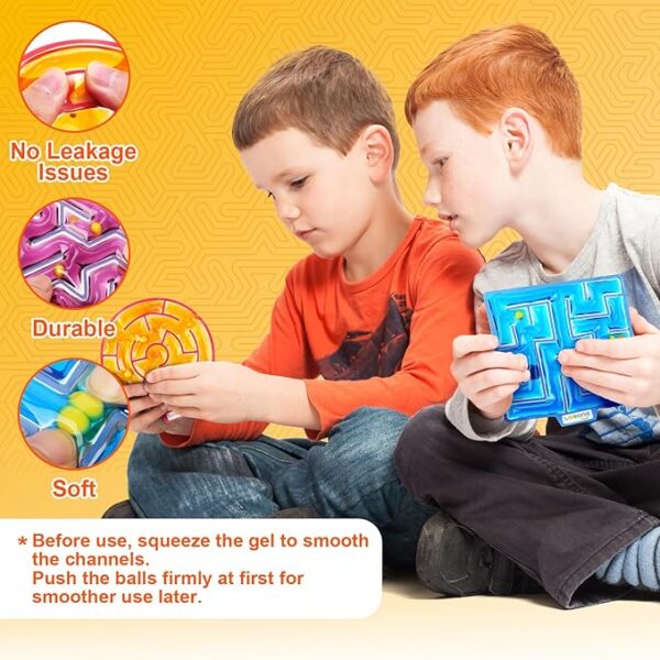 Squishy Toys Sensory Fidget Toys for Kids: 4 Pack Maze Sensory Toys for Autism - Fidget Toys with Filled Goo for Calming Down Classroom Travel - Image 3