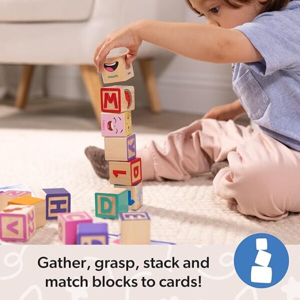 Ms. Rachel Melissa & Doug Letter, Number, and Game Wooden Learning Blocks with Activity Cards for Girls and Boys Toddlers Ages 18 Months+ - FSC-Certified - Image 3