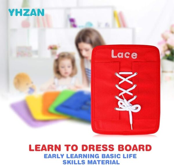 Learn to Tie Your Shoes Dressing Board Montessori Mobile Sensory Board Travel Therapist Life Skills Development Toy - Zip,Button,Snap,Buckle,Lace & Tie for Preschool Toddler 2-8 Years Old - Image 2