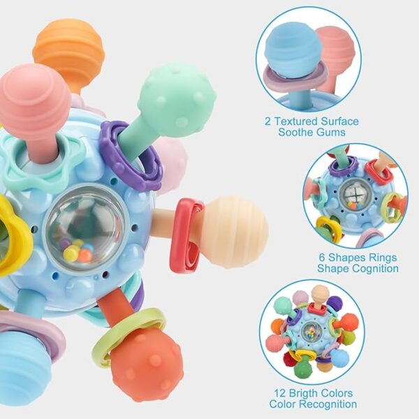 Baby Montessori Sensory Toys for 0-6 6-12 Months, Baby Teether Teething Toys for Babies 0 3 6 9 12 18 Months, Newborn Infant Learning Developmental Toys Gifts for 1 2 Year Old Boys Girls - Image 3