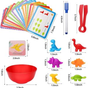 Counting Dinosaurs Montessori Toys for 3 4 5 Years Old Boys Girls Toddler Manipulatives Preschool Learning Activities Kindergarten Educational Sensory Fine Motor Skills Toys for Kids Ages 2-4 3-5 4-8