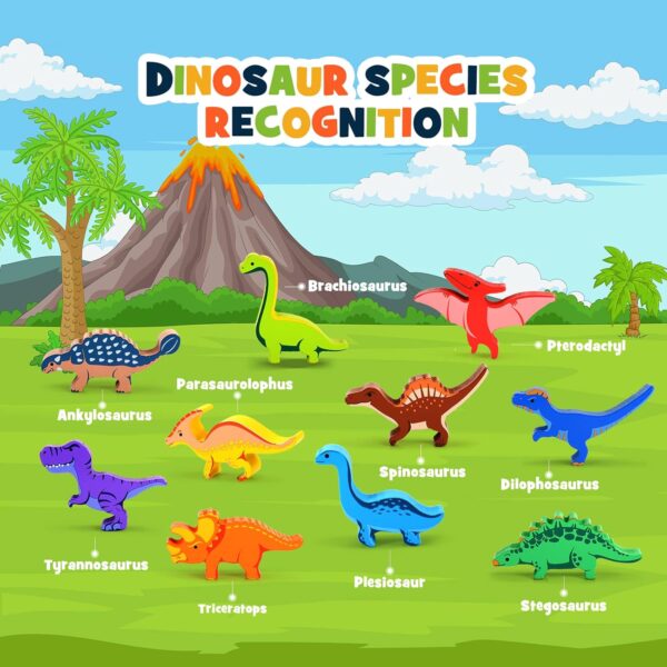 Dinosaur Toys for Kids 3-5: Wooden Stacking Montessori Toys for 3 4 5 6 7 8 Year Old Boys Girls Balance Competition Game for Family Birthday Gifts for Kids Ages 4-8 (Classic Version) - Image 2