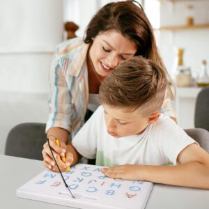 GAMENOTE Double Sided Magnetic Letter Board – 2 in 1 Alphabet Magnets Tracing Board for Toddlers ABC Letters Uppercase & Lowercase Practicing Learning Education Toys