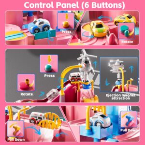 Car Race Track for Kids Ages 4-8, Kids Car Toys for 3 Year Old Boys, Race Track for Toddlers 3-5, City Set with 3 Small Cars and Helicopter, Educational Birthday Gifts